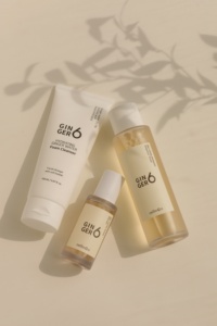 ชุดของขวัญ GINGER6สกินแคร์พรีเมี่ยมคอลเลคชั่น6SKU วีแกนเพื่อให้ผิวกระจ่างใสและต่อต้านริ้วรอยบนใบหน้า - Product Image 4