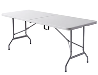 Table de pique-nique pliante facile à monter, robuste, rectangulaire, pour le camping en plein air, en plastique, portable