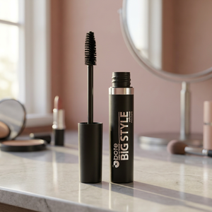 Brosse à maquillage en plastique blanc grand format, effet plissé pour un volume spectaculaire - Product Image 3