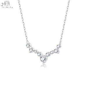 Collar con Colgante de Diamantes Naturales Reales de Oro Blanco Sólido de 18k, Fabricante de Hong Kong, Joyería Fina al por Mayor para Mujer, Uso Diario - Product Image 2