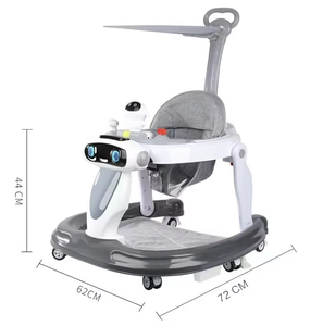 Marche-bébé musical tout-en-un avec siège <span class=keywords><strong>réglable</strong></span> en hauteur, base à bascule amusante et plateau de jeu amovible pour bébés en croissance - Product Image 6