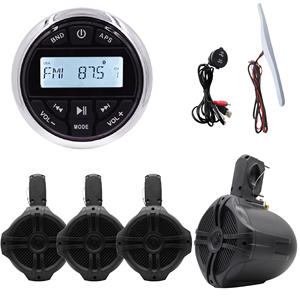 HASDA-<span class=keywords><strong>Altavoces</strong></span> <span class=keywords><strong>marinos</strong></span> de 2 vías resistentes al agua, reproductor de radio MP3 con <span class=keywords><strong>Bluetooth</strong></span>, cable de datos USB y kit de antena, 6,5 pulgadas, x 4 - Product Image 1