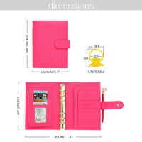 Agenda/planificateur Hongbo personnalisé multi-couleurs avec 6 anneaux dorés, en cuir grainé A6, avec feuille volante, disponible comme cadeau de papeterie