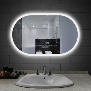 مرآة بإضاءة ليد بطول كامل لوضع المكياج على طاولة الزينة أو الحمام بشاشة لمس وهي مرآة بإضاءة ليد لوضع المكياج في الحمام
