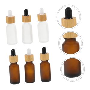 Flacons compte-gouttes en verre transparent, ambré, noir, bleu, vert givré de 10 ml à 200 ml pour huiles essentielles et sérums visage, avec échantillon gratuit pour crème contour des yeux - Product Image 4
