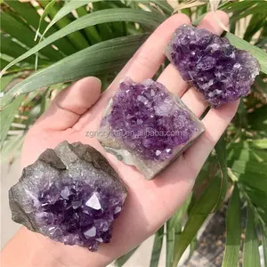 天然灵石生簇druzy紫水晶簇治疗冥想
