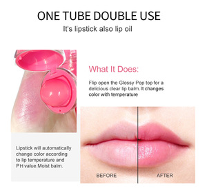 Wholesale OEM Long Lasting Pastel Custom 2 in 1 Magic Color Changing Candy Lipstick <b>Lollipop</b> Lip Gloss - Product Image 3