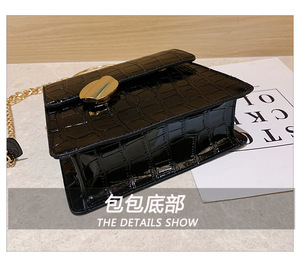 Sacs à main pour femmes en cuir d'alligator de marque, sacs à bandoulière avec chaîne métallique, sacs à main à bandoulière - Product Image 4