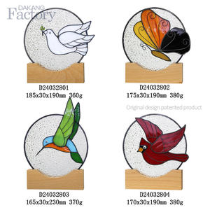 Ahşap vitray kuş knick-knacks masaüstü süslemeleri öğeleri ev aksesuarları dekoratif nesneler için sanat dekoru oturma odası - Product Image 5