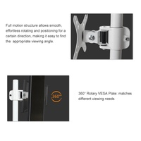 Soporte de Monitor Ajustable en Altura para Pantallas de 14-32 Pulgadas, Base de Acero Laminado en Frío, Color Blanco, Inclinación de 90°, VESA 75/100
