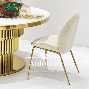 Modern <b>Velvet</b> Metal <b>Dining</b> <b>Chairs</b> for Hotel Restaurant Outdoor Use-Luxury <b>Dining</b> Furniture - Product Image 4