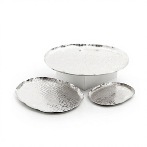 <b>Set</b> Of <b>3</b> Serving Tray For Hotels And Restaurant Kitchenware Coffee Food Platter Tray With Different Sizes - Product Image 1