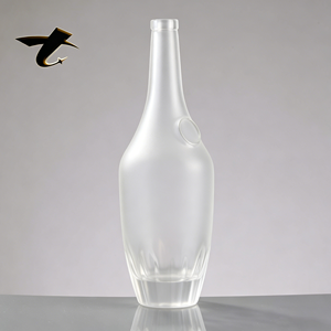 Bouteille en verre dépoli personnalisée en gros avec bouchon et brosse, design unique personnalisé, vide, sérigraphiée pour Tequila et Rhum - Product Image 2