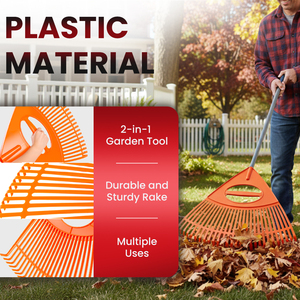 One99 fourniture d'usine 2-en-1 tête de râteau à feuilles en plastique Durable 26 dents outil de jardin pour l'entretien de la pelouse nettoyage de la cour aménagement paysager en gros - Product Image 3