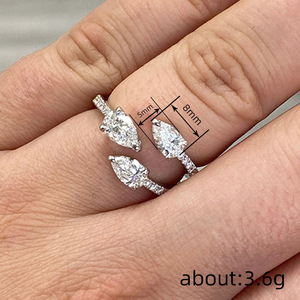 Anello a Goccia Aperto Regolabile per Donne, Elegante Accessorio Moda per Uso Quotidiano e Feste - Product Image 4