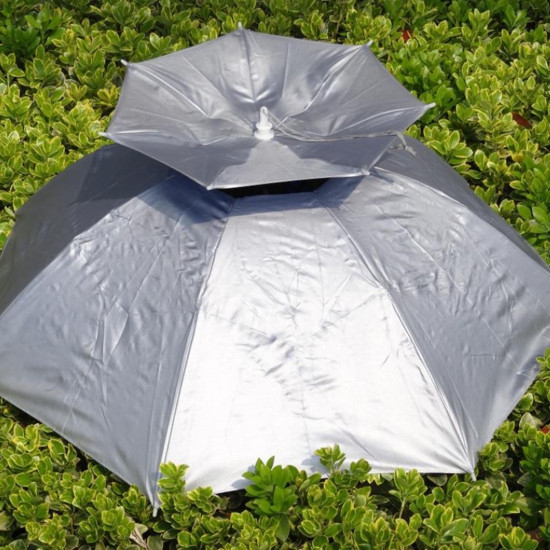 Double Couche En Vinyle Imperméable À La Pluie Chapeau De Parapluie De Pêche Parapluie À Tête Pare-soleil Thé Cueillette Haut Chapeau De Parapluie En Plein Air Pêche À L'épreuve Du Soleil