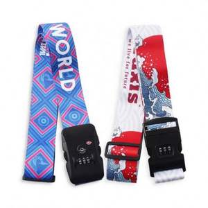 Custom Logo Adjustable Travel Tsa Luggage Belt Sublimation Webbing Luggage <b>Strap</b> - Product Image 4