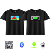 Camiseta LED con APP, Camisetas Brillantes Programables con Patrones Personalizables para Adultos y Niños, Navidad, Halloween, Fiestas de Disfraces