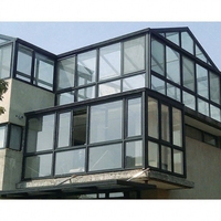 Véranda de jardin d'hiver 6063 T6 en aluminium préfabriqué, serre en verre, véranda inclinée 4 saisons