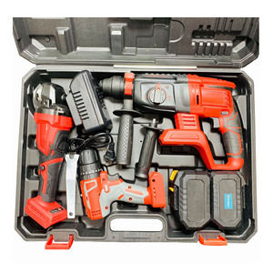 Sets of 3pcs Power Tools 20V Lithium Brushless Hammer <b>Angle</b> Cordless Drill <b>Screwdriver</b> Combination Set Red C06 - Product Image 1