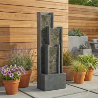 Fuente de Agua Artificial Moderna Personalizada, Impermeable, de Resina, Forma Irregular, 37x26.5x99CM, para Interiores/Exteriores, Hogar, Oficina, Jardín