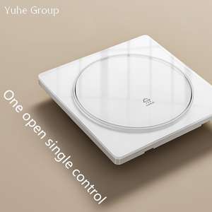 Dual Channel Glass Touch Panel Wall Lamp <b>Switch</b> Socket 86 Type with 5 Outlets Household <b>Power</b> <b>Switch</b> - Product Image 2