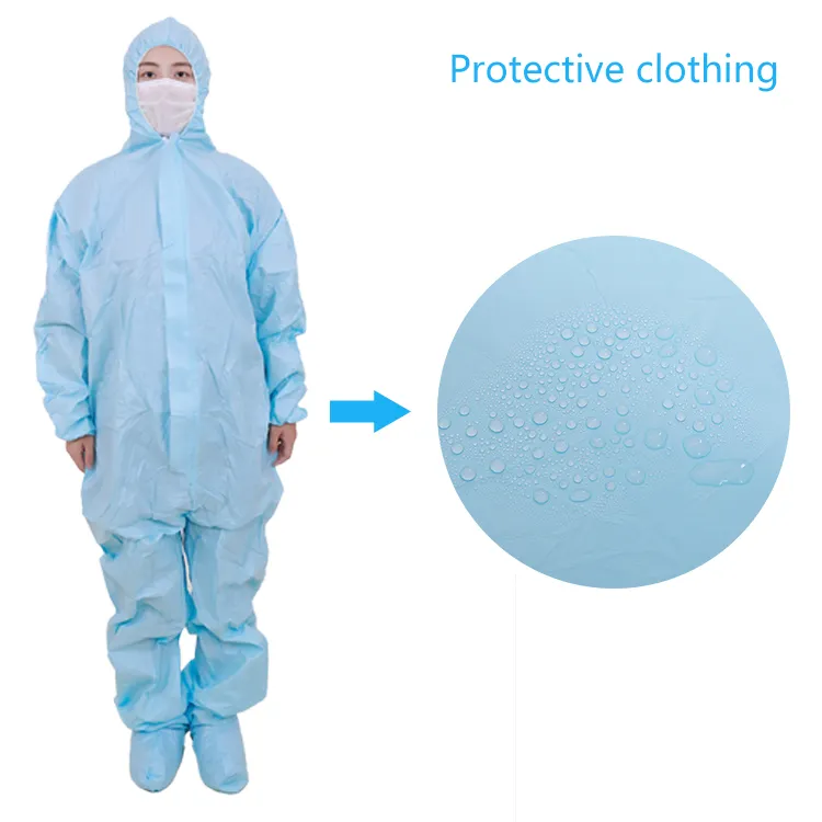 Nhà Máy Bán buôn giá dùng một lần PP phù hợp với 45 Grs Coverall Quần áo bảo vệ hóa chất bảo vệ cho nông nghiệp