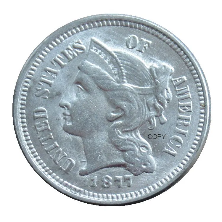 การสืบพันธุ์US Three Centนิกเกิล1867-1889 13วันที่ตัวเลือกเหรียญตกแต่งที่ระลึก