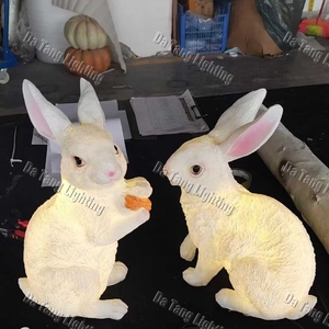 Outdoor Fiberglass Rabbit Motif <b>Lighting</b> with IP65 LED Figure for Weather Resistant Displays - Product Image 3