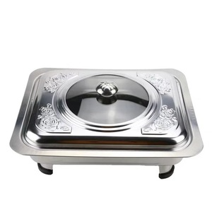 Plateau chauffe-<span class=keywords><strong>plats</strong></span> rectangulaire de qualité hôtelière avec <span class=keywords><strong>pieds</strong></span> amovibles en acier inoxydable pour cuisine - Product Image 4