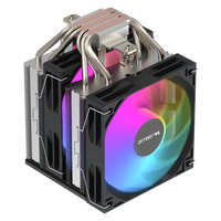 COOLLEO A60T ARGB Radiateur PC à double tour avec 6 caloducs, refroidisseur d'air pour processeur LGA115X/1200/1700/1851AMD, refroidissement profond pour le jeu, TDP 245W