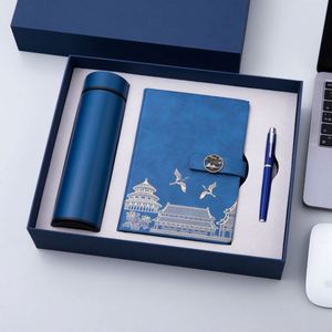 Juego de Regalo de Metal de Lujo Hecho a Mano, Taza Inteligente con Aislamiento Personalizada, Pantalla Digital, Estilo Chino, Paquete de Cuaderno de Negocios - Product Image 3