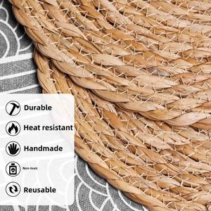Napperons en rotin tissé pour <span class=keywords><strong>Table</strong></span> à manger napperons pour mariage tapis <span class=keywords><strong>de</strong></span> cuisine napperons <span class=keywords><strong>Table</strong></span> à manger chargeur assiettes <span class=keywords><strong>ensemble</strong></span> - Product Image 5