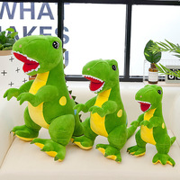 Boneka Dinosaurus Tiruan Bermotif Titik Biru Tyrannosaurus Rex Mainan Plush Ukuran Besar Bantal Lempar Kartun