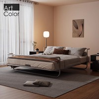 Neues Design Werksgefertigter Metallbettrahmen für Schlafzimmer und Hotels, Zeitgemäßes Apartment-Bettgestell mit Einfacher Montage und Platzsparender Funktion