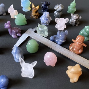 รูปปั้นสัตว์ประหลาดแกะสลักด้วยมือแกะสลักคริสตัลทรงกระเป๋าพลอย - Product Image 5