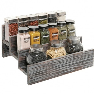 Wooden Spice <b>Rack</b> 3 Tier Staircase <b>Storage</b> Organizer For Kitchen <b>Bottles</b> Standing Type Durable Rectangle Shape - Product Image 3