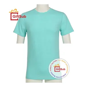 Sublimation Rohlinge Frühling Bunte Polyester Baumwolle Feel T-Shirt Kurzarm Unisex T-Shirt Pastellfarbe Sublimation Blank Shirts