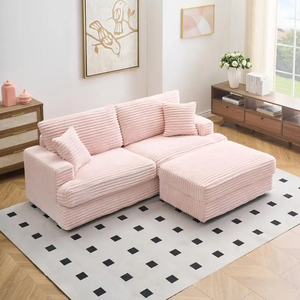 Muebles Wabisabi, Sofá Seccional Cuadrado de Dos Plazas, Estilo Nube, Minimalista, Desmontable, Natural, Suave, Ahorra Espacio, Moderno - Product Image 3