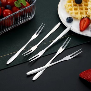 Stainless Steel Fruit <b>Forks</b> Small Household Dessert <b>Forks</b> For Party And Cake Serving Solid Color Disposable Cutlery - Product Image 5