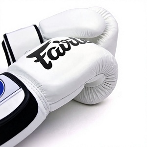 Top Quality Fairtex White Real Cowhide Leather Boxing <b>Gloves</b> Custom Logo Kick Boxing Training Fighting Hook Loop <b>Moisture</b> Wick - Product Image 3