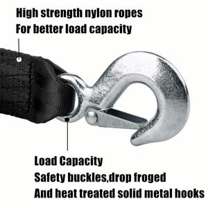 Correa de nailon negra de alta resistencia de 6 m para cabrestante, cuerda de remolque de emergencia para barcos y vehículos con gancho de seguridad, piezas de repuesto - Product Image 5