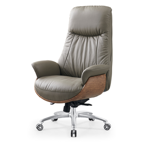 Chaise de bureau ergonomique en cuir réglable en hauteur, pivotante, pour PDG, modèle P81 - Product Image 1