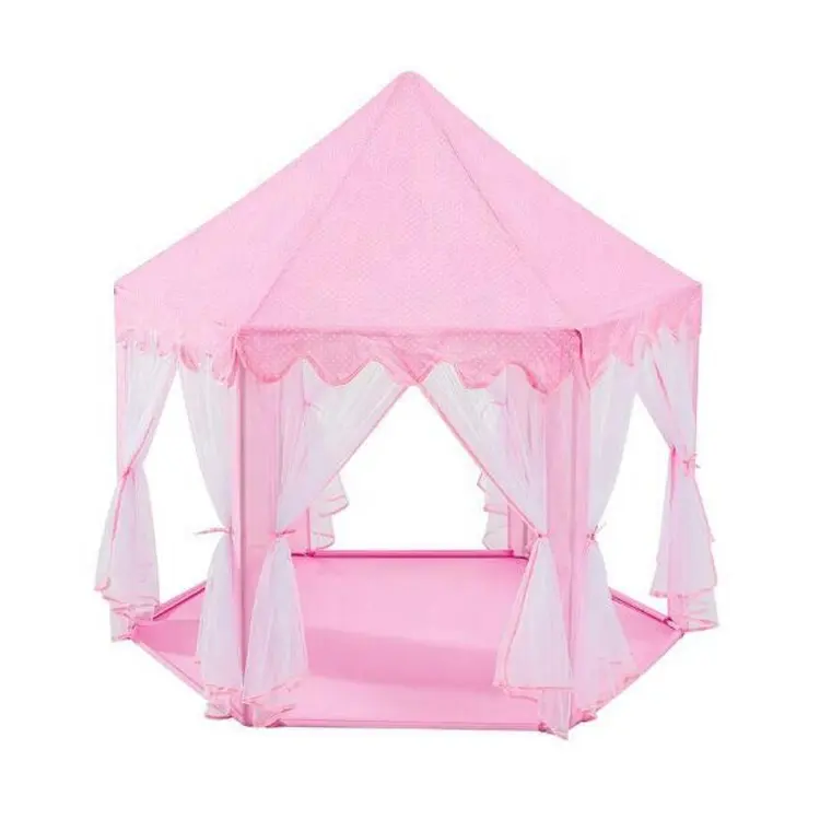 Jouet pour enfant, tente hexagonale pour l'intérieur, chambre de princesse, château rose, maison de poupée, pour petites filles, jeu