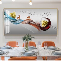 Décoration Murale Moderne pour Entrée et Salon, Tableau Abstrait de Luxe en Porcelaine Cristal, Haute Qualité, Vente en Gros à Bas Prix