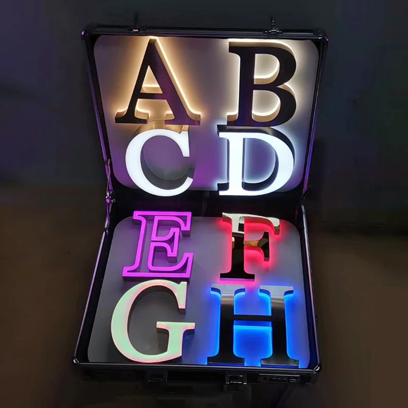 High quality customized 3D luminous characters stainless steel 3D LED backlit signage characters