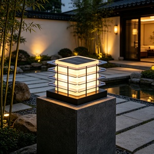 Nouvelles lampes à pilier LED électriques/solaires, modernes, pour villa, jardin, extérieur, indice de protection IP65, garantie de 5 ans - Product Image 1