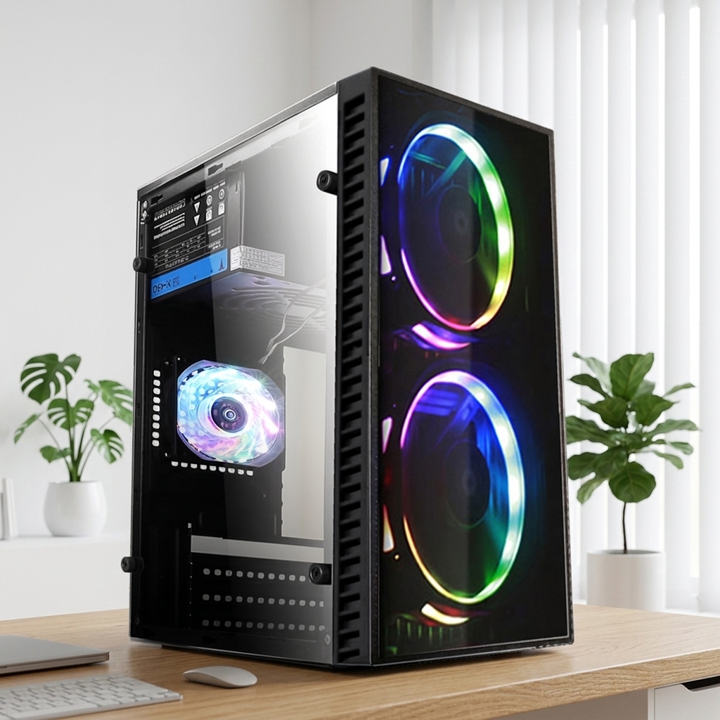 Office Computer <strong>Pc</strong> <strong>case</strong> with Left and Front <strong>Acrylic</strong> Plate Mini <strong>case</strong>