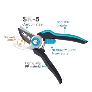碳纤维SK5钢刀片旁路手动修剪器园艺修剪器剪刀，带塑料手柄，用于盆景植物修剪器修剪器剪刀 - Product Image 4