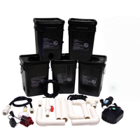Système de culture hydroponique automatique avec irrigation goutte à goutte pour serre de jardin, 27L, 4 sites, RDWC, système de seaux en plastique pour hydroponie intérieure